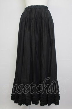 画像1: PINK HOUSE / 裾ピコフリルスカート  黒 T-25-11-20-028-LO-SK-SA-ZT