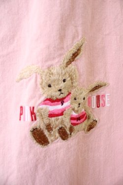 画像3: PINK HOUSE / うさぎ2匹刺繍ボタンスカート L ピンク T-25-11-21-027-LO-SK-SA-ZT
