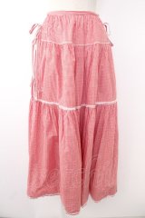 PINK HOUSE / ギンガムチェックスカート  レッド T-25-11-21-028-LO-SK-SA-ZI