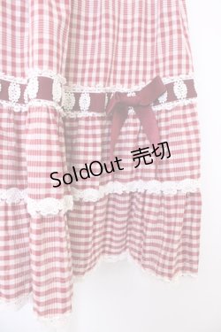 画像3: PINK HOUSE / ハシゴレースギンガムチェックスカート  レッド T-25-11-21-029-LO-SK-SA-ZT