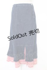 PINK HOUSE / ギンガムチェックフリルデニムスカート M インディゴ T-25-11-21-030-LO-SK-SA-ZI