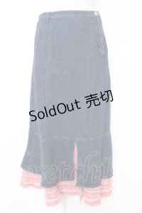 PINK HOUSE / ギンガムチェックフリルデニムスカート M インディゴ T-25-11-21-030-LO-SK-SA-ZI