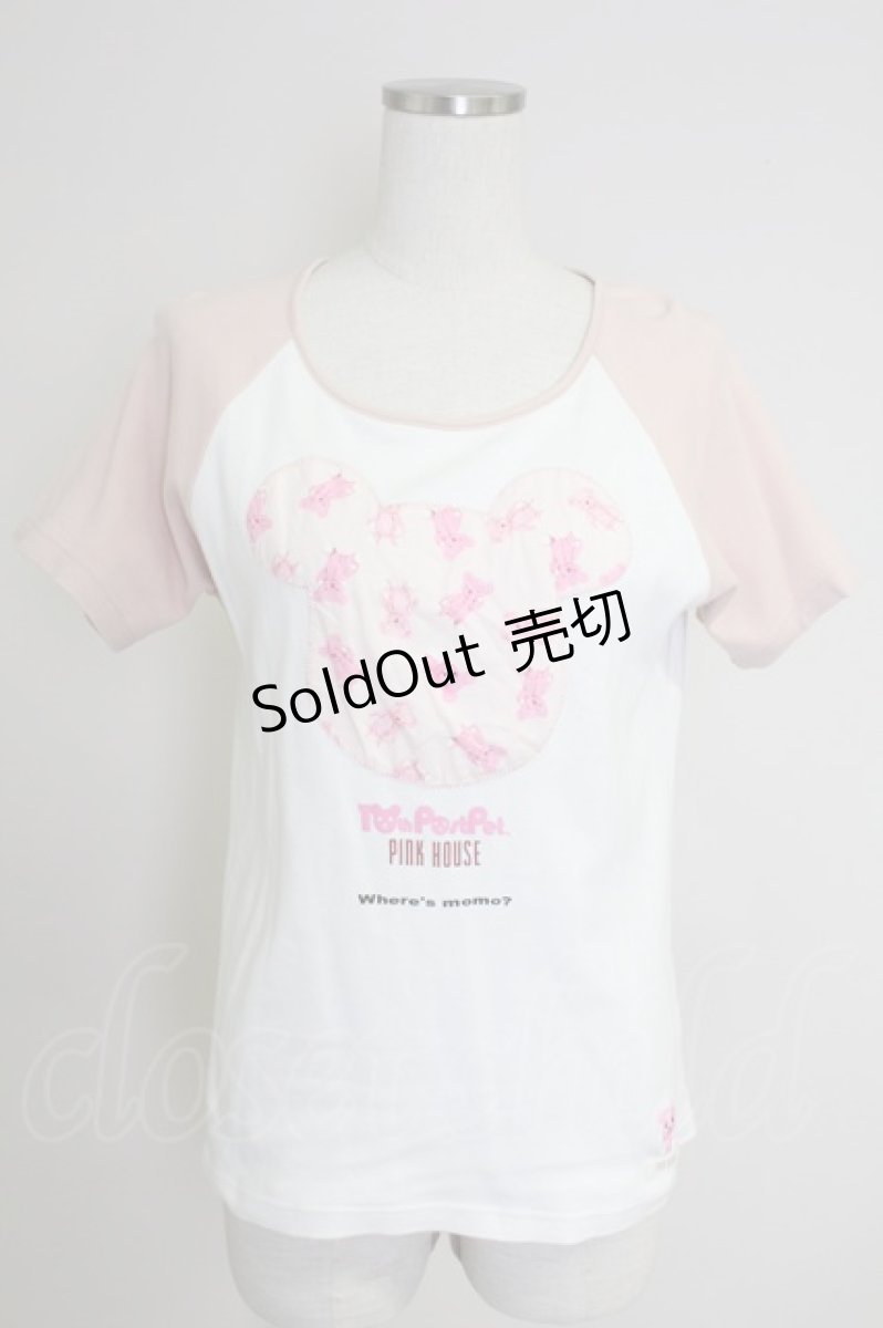画像1: PINK HOUSE / ポストペットコラボTシャツ L ピンク T-25-11-21-004-LO-TS-SA-ZT222 (1)