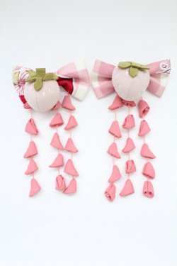 画像1: To Alice / いちご姫リボンクリップ  ピンク T-25-11-21-035-LO-AC-SA-ZT