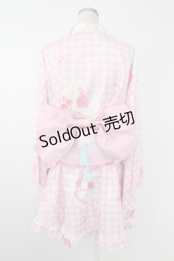 画像2: To Alice / いちごギンガムチェック浴衣セット  ピンク T-25-11-21-037-LO-OP-SA-ZI