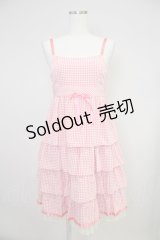 Emily Temple cute / ギンガムチェックキャミワンピース  赤Ｘ白チェック T-25-11-21-007-ET-OP-SA-ZI