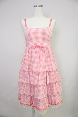 画像1: Emily Temple cute / ギンガムチェックキャミワンピース  赤Ｘ白チェック T-25-11-21-007-ET-OP-SA-ZT
