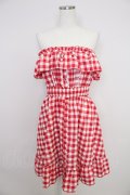 DearMyLove / 5WAYショートワンピース M 赤Ｘ白チェック T-25-11-21-008-EL-OP-SA-ZT