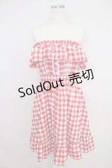 DearMyLove / 5WAYショートワンピース M 赤Ｘ白チェック T-25-11-21-008-EL-OP-SA-ZI