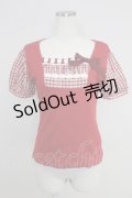 PINK HOUSE / 袖切替Tシャツ L レッド T-25-11-21-009-LO-TS-SA-ZT