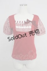 PINK HOUSE / 袖切替Tシャツ L レッド T-25-11-21-009-LO-TS-SA-ZI