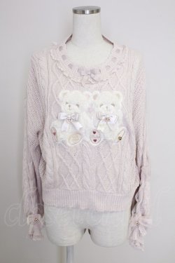 画像1: LIZ LISA / TwinBearsニットトップス  ピンク T-25-11-21-011-LO-TO-SA-ZT