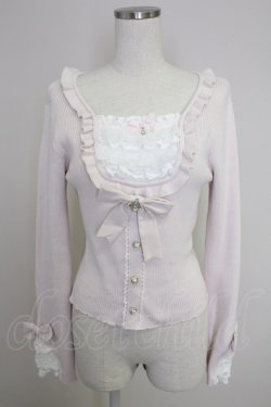 画像1: LIZ LISA / 襟付スクエアリブニットトップス  ピンク T-25-11-21-012-LO-TO-SA-ZT