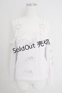 LIZ LISA / ハートバックルフリルオフショルニット  ピンク T-25-11-21-013-LO-TO-SA-ZI