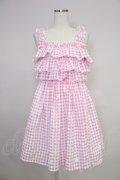To Alice / サマーデイジーギンガムチェックジャンパースカート  ピンクチェック T-25-11-21-015-LO-OP-SA-ZT