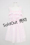 To Alice / サマーデイジーギンガムチェックジャンパースカート  ピンクチェック T-25-11-21-015-LO-OP-SA-ZI