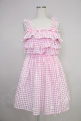 To Alice / サマーデイジーギンガムチェックジャンパースカート  ピンクチェック T-25-11-21-015-LO-OP-SA-ZI
