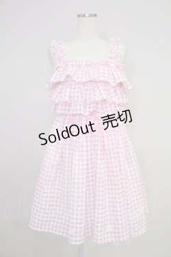 画像1: To Alice / サマーデイジーギンガムチェックジャンパースカート  ピンクチェック T-25-11-21-015-LO-OP-SA-ZI