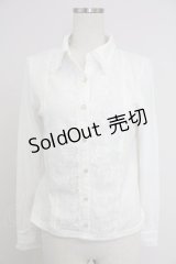 axes femme / 前レースブラウス風カットプルオーバー  白 T-25-11-21-002-AX-TO-SA-ZI