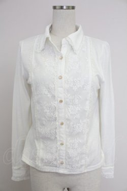 画像1: axes femme / 前レースブラウス風カットプルオーバー  白 T-25-11-21-002-AX-TO-SA-ZT