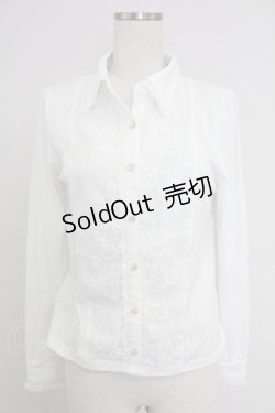 画像1: axes femme / 前レースブラウス風カットプルオーバー  白 T-25-11-21-002-AX-TO-SA-ZI