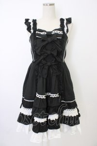 Angelic Pretty / Sweetフリルジャンパースカート  黒Ｘ白 T-25-11-21-017-AP-OP-SA-ZI
