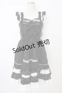 Angelic Pretty / Sweetフリルジャンパースカート  黒Ｘ白 T-25-11-21-017-AP-OP-SA-ZI