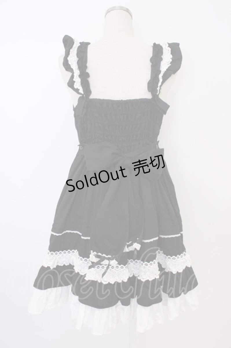 画像2: Angelic Pretty / Sweetフリルジャンパースカート  黒Ｘ白 T-25-11-21-017-AP-OP-SA-ZI (2)