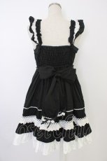 画像2: Angelic Pretty / Sweetフリルジャンパースカート  黒Ｘ白 T-25-11-21-017-AP-OP-SA-ZI (2)