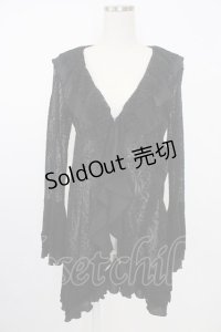 ATELIER BOZ / フロッキーチュールロングカーディガン  黒 T-25-11-21-018-EL-TO-SA-ZI