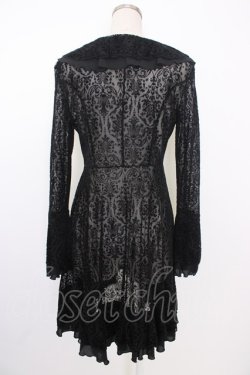 画像2: ATELIER BOZ / フロッキーチュールロングカーディガン  黒 T-25-11-21-018-EL-TO-SA-ZT