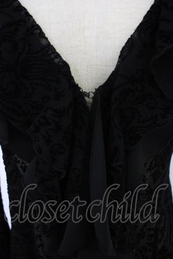 画像3: ATELIER BOZ / フロッキーチュールロングカーディガン  黒 T-25-11-21-018-EL-TO-SA-ZT