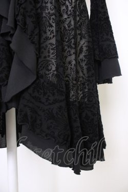 画像4: ATELIER BOZ / フロッキーチュールロングカーディガン  黒 T-25-11-21-018-EL-TO-SA-ZT