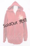 PINK HOUSE / 薔薇切手ptパーカー L レッド T-25-11-21-021-LO-TO-SA-ZT