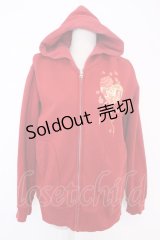 PINK HOUSE / 薔薇切手ptパーカー L レッド T-25-11-21-021-LO-TO-SA-ZI