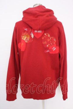 画像2: PINK HOUSE / 薔薇切手ptパーカー L レッド T-25-11-21-021-LO-TO-SA-ZT