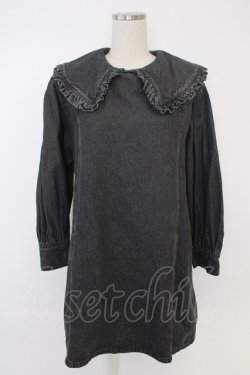 画像1: jouetie / フリルカラーデニムワンピース  黒デニム T-25-11-21-022-EL-OP-SA-ZT