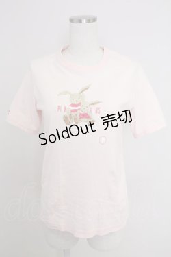 画像1: PINK HOUSE / うさぎ2匹ptTシャツ  ピンク T-25-11-21-003-LO-TS-SA-ZI