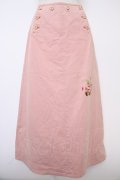 PINK HOUSE / うさぎ2匹刺繍ボタンスカート L ピンク T-25-11-21-027-LO-SK-SA-ZT