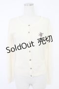 axes femme POETIQUE / 時計ウサギ刺繍ニットカーディガン  アイボリー T-25-11-23-001-AX-TO-SA-ZI