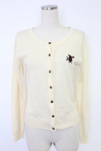 axes femme POETIQUE / 時計ウサギ刺繍ニットカーディガン  アイボリー T-25-11-23-001-AX-TO-SA-ZI