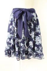 axes femme / 蝶薔薇スカート  青 T-25-11-23-034-AX-SK-SA-ZI