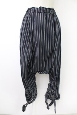 画像1: PUTUMAYO / ストライプサルエルパンツ  黒Ｘネイビー T-25-11-23-035-PT-PA-SA-ZT