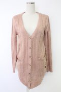 axes femme / ネコ刺繍ロングカーディガン  ピンク T-25-11-23-004-AX-TO-SA-ZT