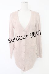 axes femme / ネコ刺繍ロングカーディガン  ピンク T-25-11-23-004-AX-TO-SA-ZI