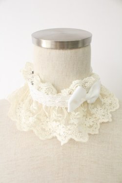 画像1: ATELIER PIERROT / レースリボンチョーカー  アイボリー T-25-11-23-042-EL-AC-SA-ZT