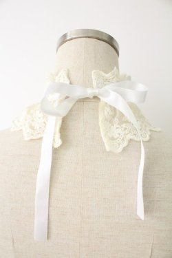 画像2: ATELIER PIERROT / レースリボンチョーカー  アイボリー T-25-11-23-042-EL-AC-SA-ZT