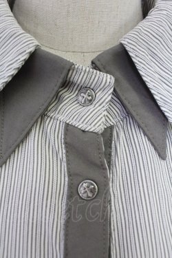 画像3: Ozz Croce / サイド刺繍&ストライプスナップボタンシャツ  グレーＸアイボリー T-25-11-23-007-OO-BL-SA-ZT