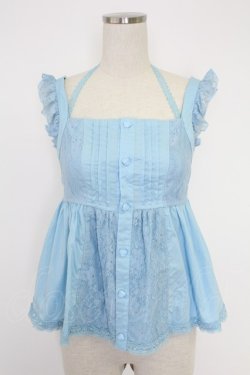 画像1: ALGONQUINS / レース切替ベビードール  サックス T-25-11-23-008-AL-TO-SA-ZT