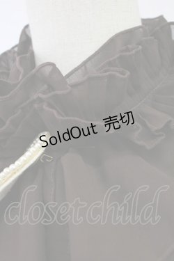 画像3: axes femme / カメオブローチ付きハイネックシフォンフリルカットソー  ブラウン T-25-11-23-013-AX-TO-SA-ZT